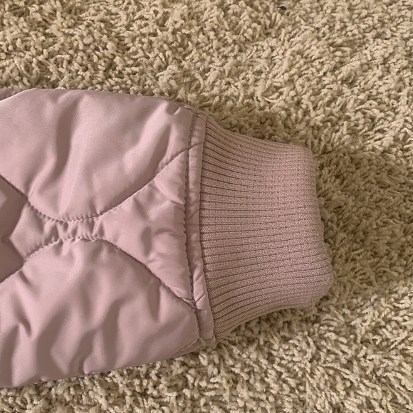 Old Navy quilted puffer, bomber jacket, light pink mauve pocket zip up packable - Picture 8 of 12